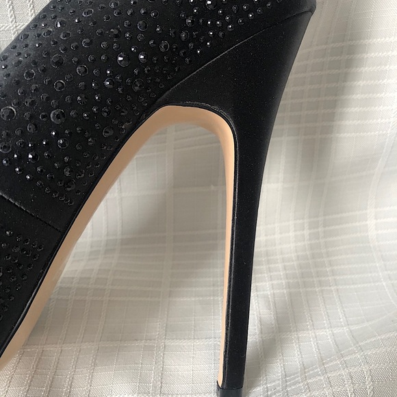 Aldo Black Crystal Embellished High Heels - Picture 3 of 5